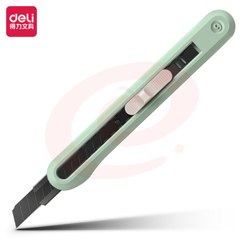 得力(deli)纽赛NS063-SD小号美工刀 尾部自带折刀器 绿色