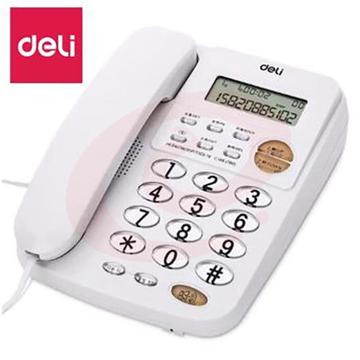 得力(deli)780 来电显示办公家用电话机/固定电话/座机 透明时尚按键 白色   jcyd-230115145002
