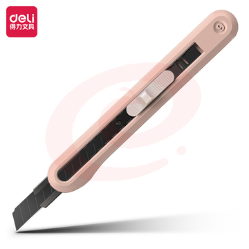得力(deli)纽赛NS063-SA小号美工刀 尾部自带折刀器 红色