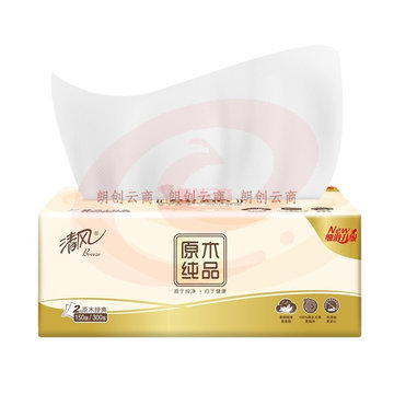 清风 抽纸 纸巾 原木纯品2层*6包 (新老包装交替发货)