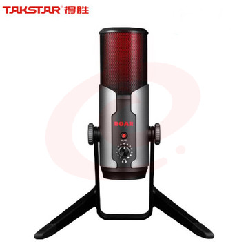 得胜(TAKSTAR) 自由玩家声势ROAR USB接口专业电容麦克风内置声卡话筒电脑K歌直播录音麦