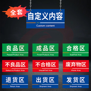 仓库房办公区域标识牌门牌定制分区指示物料分类标示制作挂牌食品厂区成品不良品区亚克力定做8*4cm