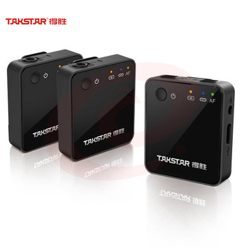 得胜(TAKSTAR) V1一拖二单反相机领夹话筒手机采访胸麦直播迷你全指向收音降噪录音无线麦克风 一拖二