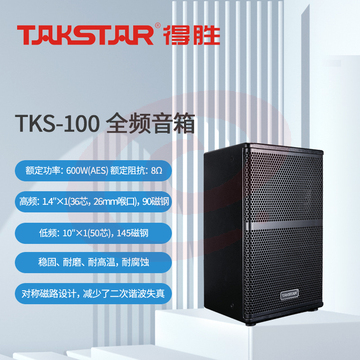 得胜 (TAKSTAR)TKS-100 全频音箱 10吋600W全频音响系统 可吊挂支架 会议室剧院扩声补声舞台返听KTV工程(只)
