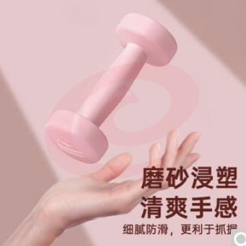 PROIRON哑铃女家用健身浸塑磨砂小哑铃跳操男士女士训练亚玲体育用品 2/3/5Kg套装含架子