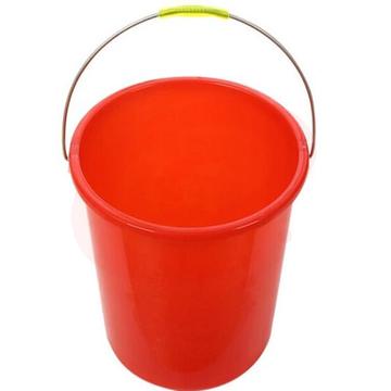 红水桶水桶 塑料手提加厚水桶 红色圆形水桶 单位：个