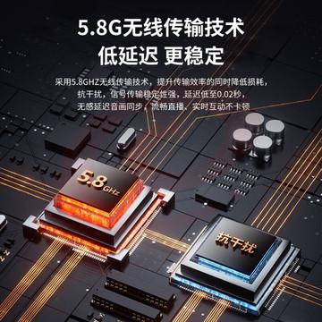 得胜 (TAKSTAR)WPM-580 无线监听耳机 颈挂式 5.8G无线可一拖多挂脖 直播、录音监听直播带货(发射+接收)