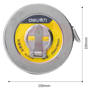 得力(deli)20米盘式钢卷尺长钢卷尺大量程工程测量尺20mx10mm DL9220
