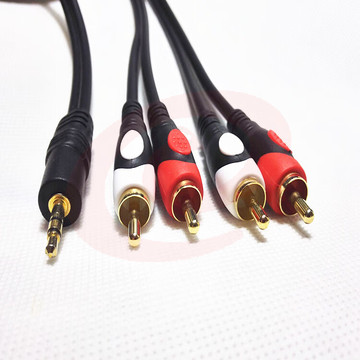 转4RCA电脑连两组音箱 音频线3.5转莲花一分四电脑音响线 8米