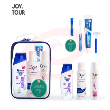 佳途(JOYTOUR)  旅行洗漱套装洗漱袋便捷商务出差用品沐浴洗发牙刷个人护理套装 B2-海飞丝多芬7件套袋装
