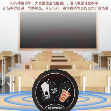 得胜(TAKSTAR)E20W小圆包大声量便携式无线扩音器 大功率教学导游培训促销 迷你腰挂小音响 黑色