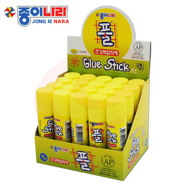 JONG IE NARA 纸世界15g 韩国进口JONG IE NARA 南韩固体胶 15g黄色办公胶棒(20支装)