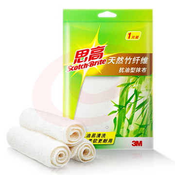 3M 思高 天然竹纤维抗油型1片装 去油污 抹布