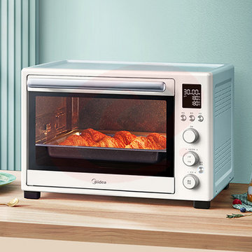 美的(Midea)遇见Q20系列 家用多功能电烤箱 40L大容量 独立控温 搪瓷内胆 热风循环 PT4012W
