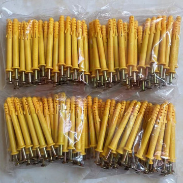 小黄鱼尼龙胀钉 6*60mm 塑料膨胀管螺栓膨胀螺丝 50套/包