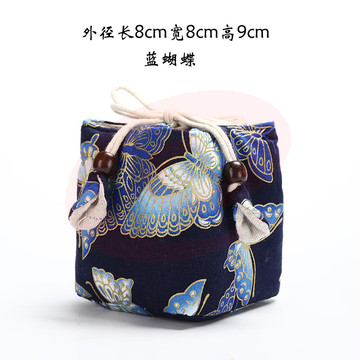 小号茶杯收纳袋 便携收纳杯袋    蓝色