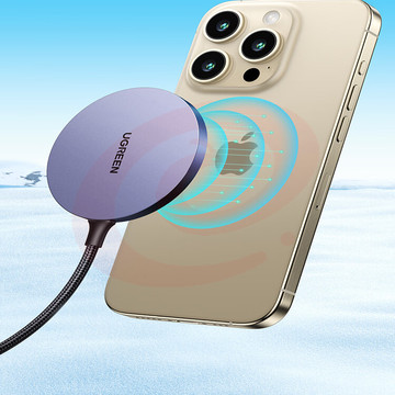 绿联苹果无线充电器 支持MagSafe磁吸iPhone14ProMax快充 通用苹果14/13/12华为小米手机耳机充电板