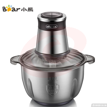 小熊(Bear) 绞肉机 家用电动不锈钢多能料理机切碎机绞馅机碎肉打肉机切菜搅拌机QSJ-C04H5 双刀头-升级版