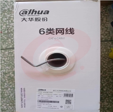 大华（dahua）六类监控网线 纯铜千兆网线8芯8*0.57无氧铜CAT6类 POE传输线缆 整箱305米 灰色/橙色可选