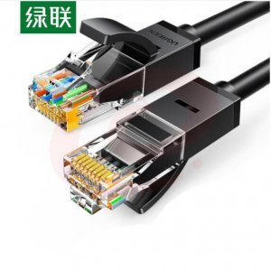 绿联 UGREEN 20170 六类网线 NW102 千兆高速宽带线 CAT6类跳线 8芯双绞线缆 黑色 50米 