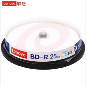 联想（Lenovo）BD-R 蓝光空白光盘/刻录盘 6-12速25GB 台产档案系列 桶装10片 可打印