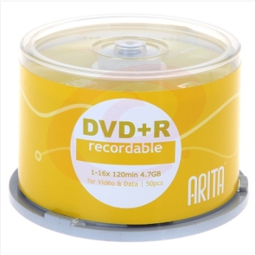 铼德(ARITA) e时代系列 DVD+R 16速4.7G 空白光盘/光碟/刻录盘 桶装50片