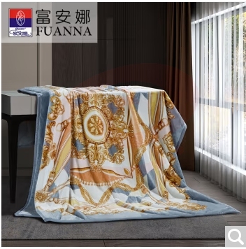 富安娜(FUANNA)家居毛毯单层舒柔毯/苏麦尔180*200cm舒柔毯-爱美尔