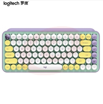 罗技POP KEYS 泡泡无线机械蓝牙键盘 85键TTC轴 自定义表情包按键-梦幻色