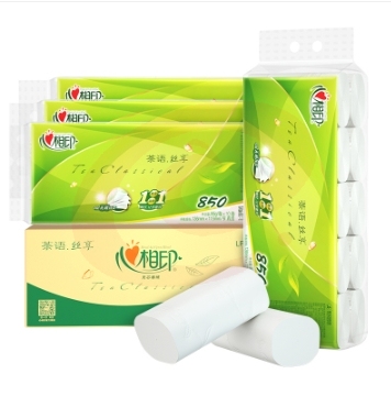 心相印   LR2010  茶语丝享系列85克 10卷4提装 4层无芯卫生纸电商  (箱装).