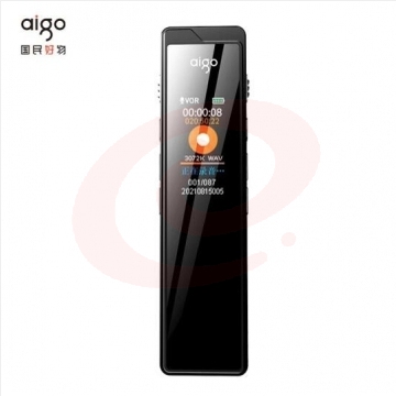 爱国者aigo录音笔R6811 32G一键录音TF卡扩容智能专业录音 高清降噪录音器 学习会议培训采访 黑 IT.1711