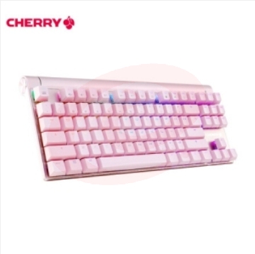 樱桃（CHERRY）MX8.0 G80-3888HYAEU-9粉 有线键盘 87键RGB背光 粉色 樱桃红轴