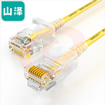 山泽(SAMZHE)SZW-2100超六类细径高纯无氧铜网络跳线8芯双绞高速网线10米黄色纤细网线(3根起售，偏远区域下单请电话咨询)