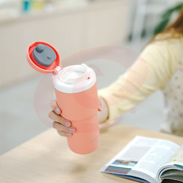 乐扣乐扣(LOCK&LOCK) 初见弹跳保温杯内胆镀钛LHC3291橘色480mL (