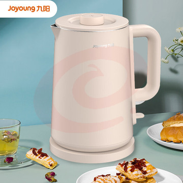 九阳(Joyoung) 热水壶1.7L无缝双层保温防烫 304不锈钢开水壶1800W大功率   K17FD-W6152  (