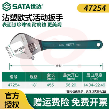 小扳手迷你活动扳手小型大开口活络扳手活口扳手小号18沾塑柄(开口量56mm)