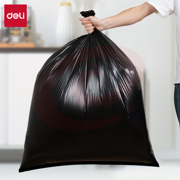 得力(deli)物业大垃圾袋 加厚大容量承重10kg 80*100cm50只 LQ507 一箱装
