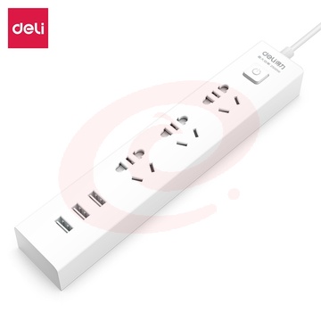 得力18288插座3组+3USB   1.8米