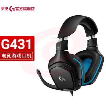 罗技(G) G431 7.1环绕声游戏耳机麦克风 电脑电竞耳机耳麦 赛博朋克头戴式耳机  G431 (
