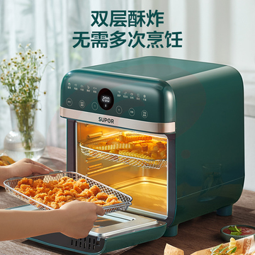 苏泊尔(SUPOR)空气炸烤箱12L大容量家用无油双层蒸烤炸 10大菜单 多功能台式小型烤箱空气炸锅