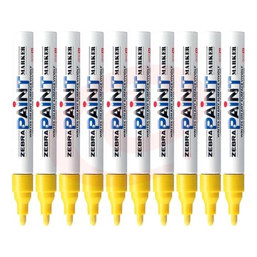 斑马牌(ZEBRA)油漆笔 油性记号笔 大号物流笔签名笔/马克笔 PAINT-MOP 黄色 10支装