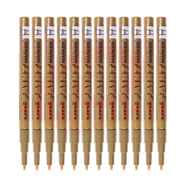 三菱(Uni)PX-21 小字油漆笔 0.8-1.2mm工业记号笔物流笔(可用于汽车补漆)金色12支装   WLSZ05241253392022