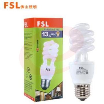 佛山照明(FSL)T3节能灯螺旋型灯泡E27大螺口13W白光 单支装