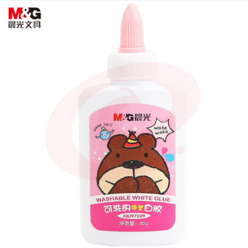 晨光(M&amp;G)文具80g可水洗学生手工DIY白胶 美术课高粘性白乳胶水 单个装(颜色随机)ABJ97209