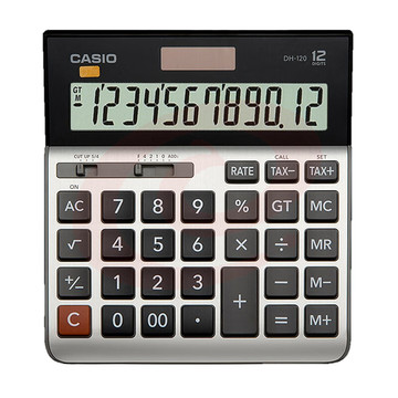 卡西欧（CASIO）DH-120 金属面板宽屏计算器 12位 办公用品