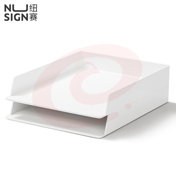 纽赛（nusign）可叠文件盘  两个装 瓷白NS021s