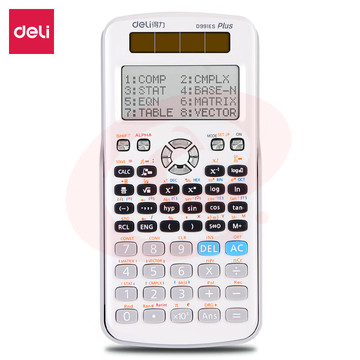 得力(deli)D991ES双电源函数计算器 易拉式保护盖 白色