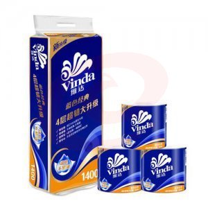 维达 Vinda V4069-A 卫生卷筒纸 纸巾 蓝色经典 4层140克*10卷/提