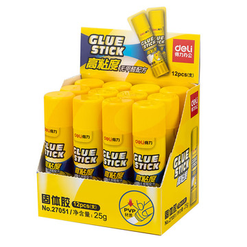 得力(deli)25g高粘性固体胶水 12支装 27051