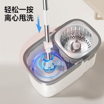 五月花 旋转拖把 免手洗拖地 省力甩干吸水棉头