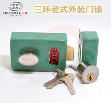 老式门锁 三保险弹子门锁  三保险老式木门防盗内门锁碰锁  方向可选择